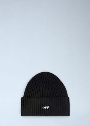 Off-White Offstamp Loose Knit Beanie Hat Black ofw0160076