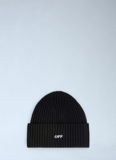 Offstamp Loose Knit Beanie Hat Off-White Offstamp Loose Knit Beanie Hat Black ofw0160076