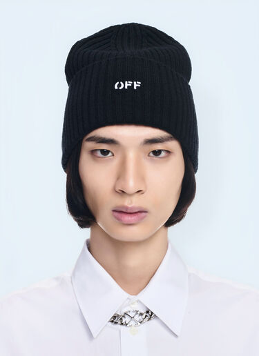 Offstamp Loose Knit Beanie Hat Off-White Offstamp Loose Knit Beanie Hat Black ofw0160076