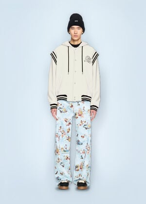 Off-White Fleece 00 Varsity Hooded Jacket Natural ofw0160090