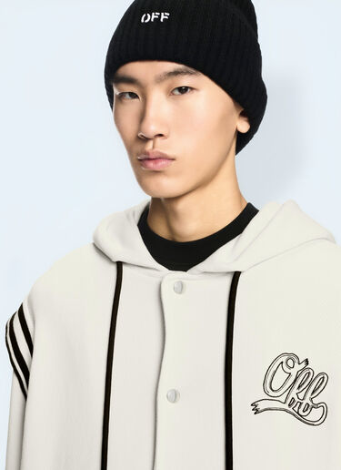 Fleece 00 Varsity Hooded Jacket Off-White Fleece 00 Varsity Hooded Jacket Natural ofw0160090