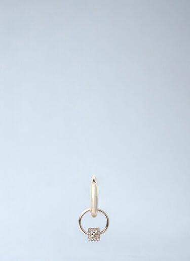 Mini Dice Mono Hoop Earring Off-White Mini Dice Mono Hoop Earring Silver ofw0160100
