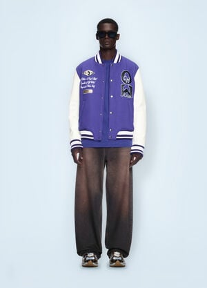 Off-White Time Varsity Jacket Purple ofw0160109