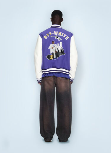 Off-White Time Varsity Jacket Purple ofw0160109