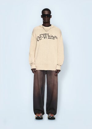 Off-White Big Bookish Chunky Knit Sweater Natural ofw0160119