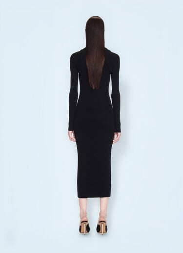 Off-White Off Stamp Ribbed Midi Dress Black ofw0260011