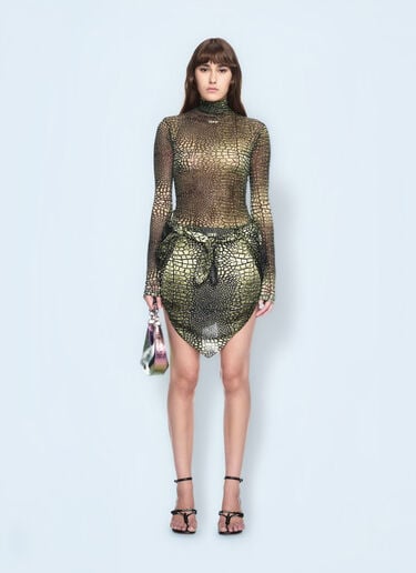 Off-White Stamp Crocodile Mesh Top Green ofw0260053