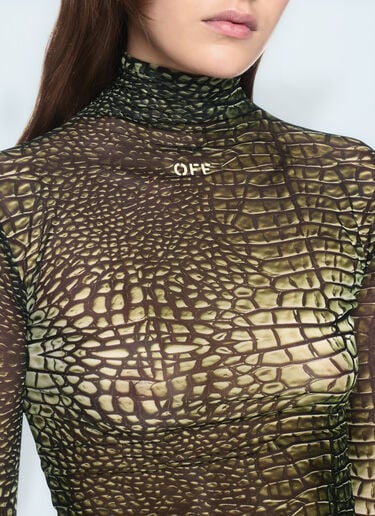 Stamp Crocodile Mesh Top Off-White Stamp Crocodile Mesh Top Green ofw0260053