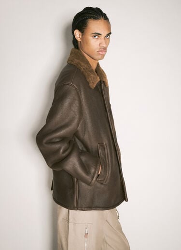 Our Legacy Alaska Leather Jacket Brown our0158002