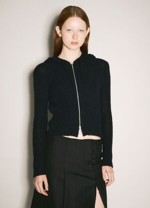 Our Legacy Compact Hooded Zip-Up Cardigan Black our0258005