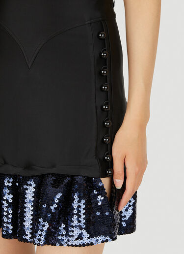 Satin Sequin Trim Skirt Rabanne Satin Sequin Trim Skirt Black pac0250010