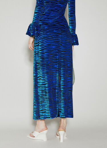 Velvet Zebra Print Skirt Rabanne Velvet Zebra Print Skirt Blue pac0253022