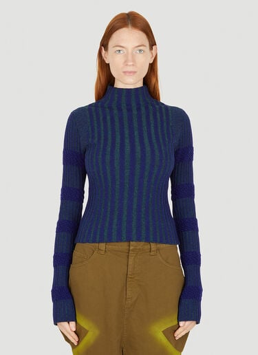 Ribbed Knit Sweater Paula Canovas del Vas Ribbed Knit Sweater Blue pcd0250006