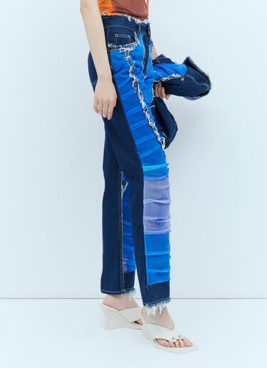 Mesh Construction Denim Jeans Paula Canovas del Vas Mesh Construction Denim Jeans Blue pcd0254001