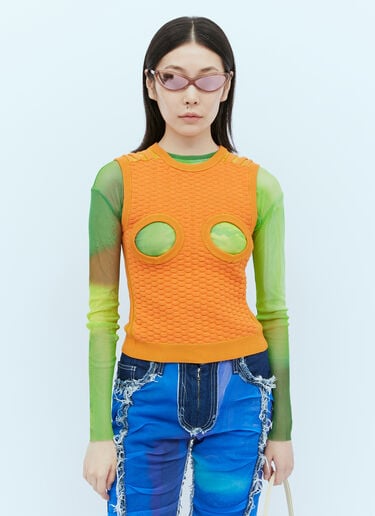 Paula Canovas del Vas Knit Bubble Cut-Out Vest Orange pcd0254006