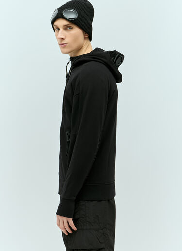 C.P. Company Diagonal 凸纹抓绒护目镜连帽运动衫 黑色 pco0155018