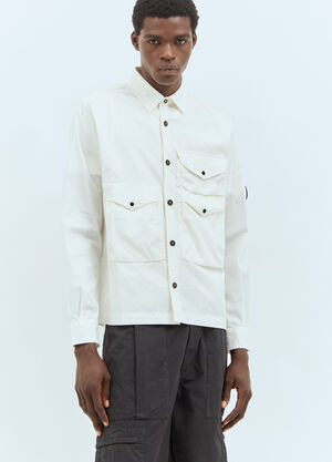 C.P. Company Logo Plaque Overshirt White pco0157007