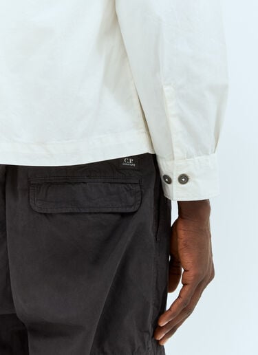 Logo Plaque Overshirt C.P. Company Logo Plaque Overshirt White pco0157007