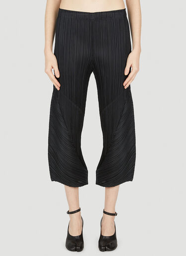 Pleats Please Issey Miyake クロップドプリーツパンツ ブラック plp0252004