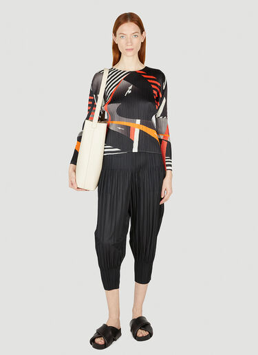 Pleats Please Issey Miyake Graphic Print Top Black plp0252005