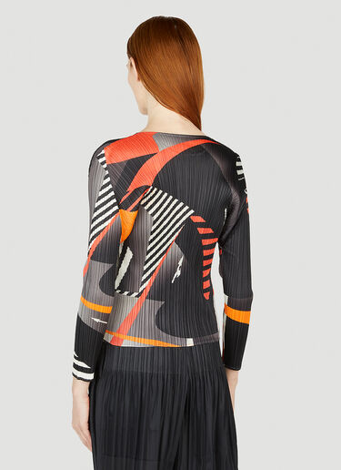 Pleats Please Issey Miyake Graphic Print Top Black plp0252005