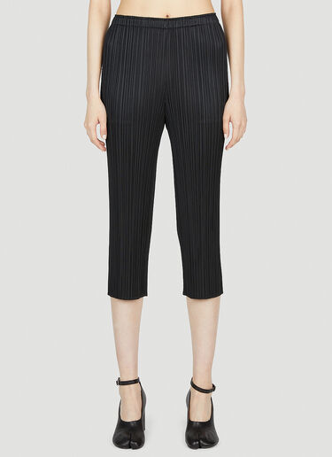 Pleats Please Issey Miyake 크롭 플리츠 팬츠 블랙 plp0252017
