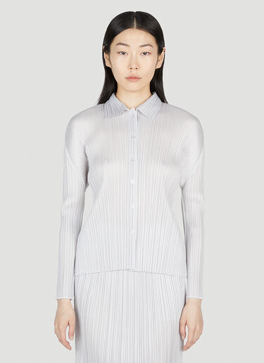 Pleats Please Issey Miyake Pleated Shirt Grey plp0253019