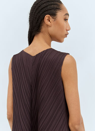 멜로우 주름 미디 원피스 Pleats Please Issey Miyake 멜로우 주름 미디 원피스 브라운 plp0258009