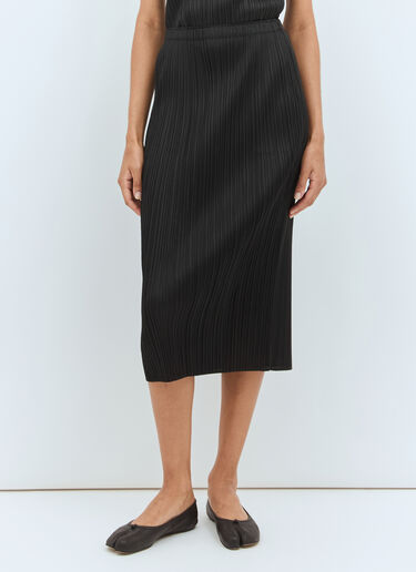 Pleated Midi Skirt Pleats Please Issey Miyake Pleated Midi Skirt Black plp0258024