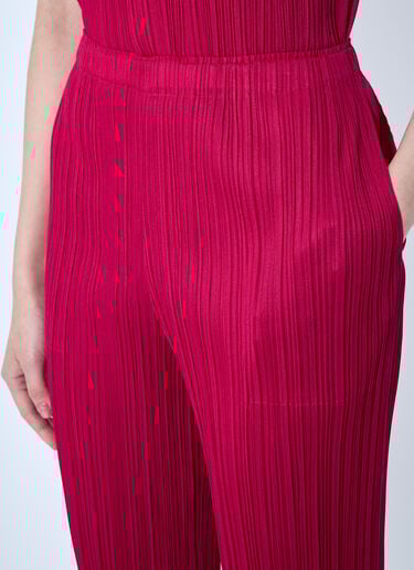 Pleats Please Issey Miyake Tapered Pleated Pants Red plp0259019