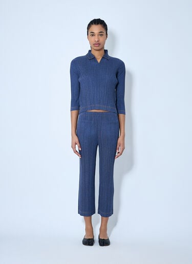 褶裥 Polo 衫 Pleats Please Issey Miyake 褶裥 Polo 衫 蓝色 plp0260013