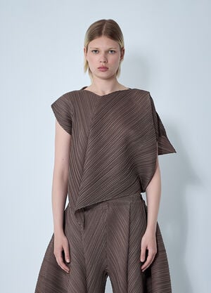 Pleats Please Issey Miyake Pleated Shirt Brown plp0261003