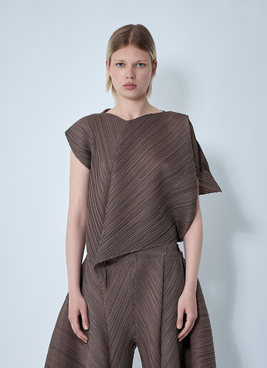 Pleats Please Issey Miyake Pleated Shirt Brown plp0261003