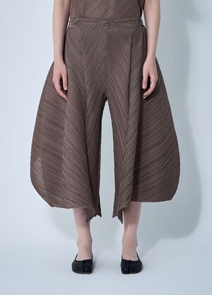 Pleats Please Issey Miyake Flare Pants Brown plp0261004