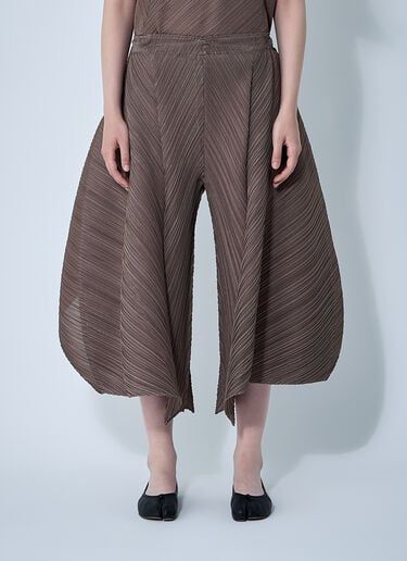플레어 팬츠 Pleats Please Issey Miyake 플레어 팬츠 브라운 plp0261004