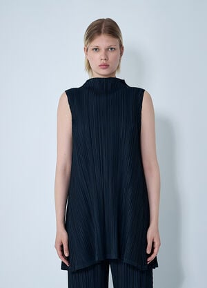 Pleats Please Issey Miyake Tunic Mellow Pleated Top Blue plp0261005