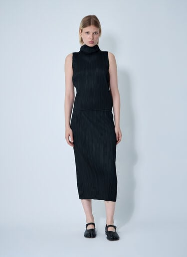 Pleats Please Issey Miyake 주름진 탑  블랙 plp0261008