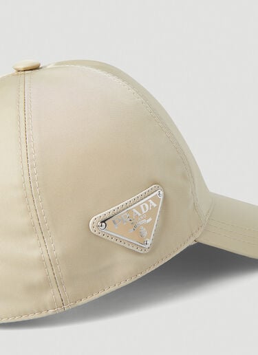Prada 로고 장식 베이스볼 캡 크림 pra0148014