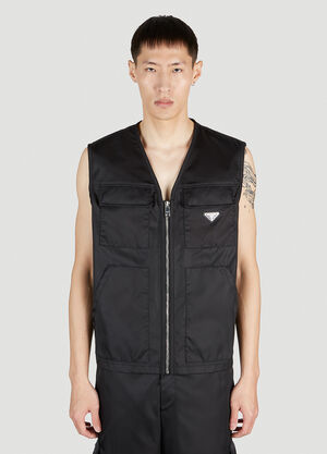 Prada Re-Nylon Utility Gilet Black pra0152026