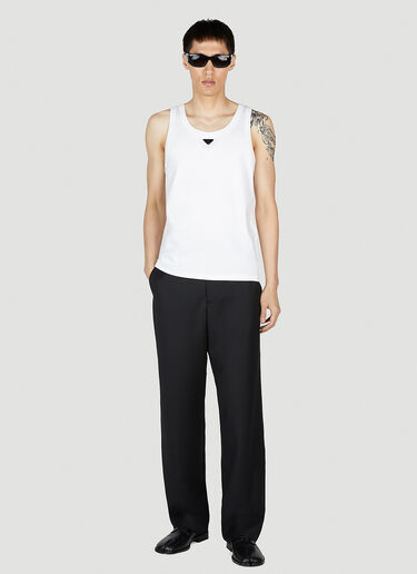 Prada Tanktop mit Logo-Plakette Weiß pra0153007