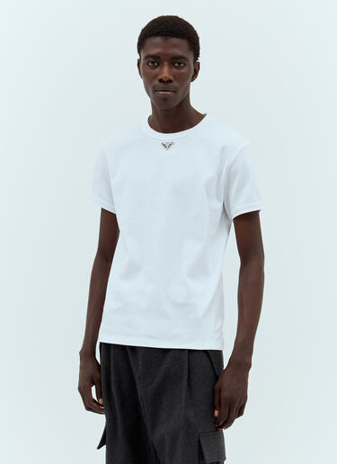 Logo Plaque T-Shirt Prada Logo Plaque T-Shirt White pra0157003