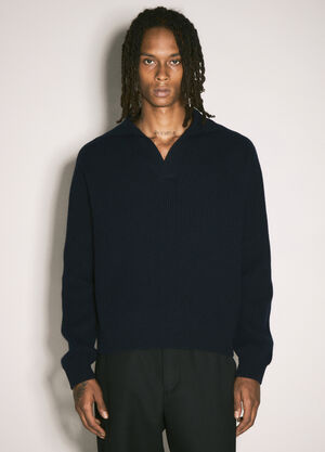 Prada Wool Rib Sweater Navy pra0158009