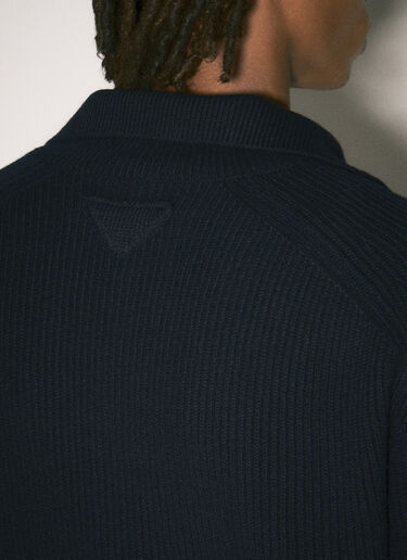 Wool Rib Sweater Prada Wool Rib Sweater Navy pra0158009