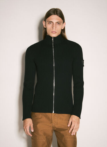 RIbbed Wool Zip-Up Cardigan Prada RIbbed Wool Zip-Up Cardigan Black pra0158011