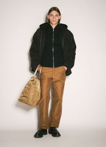 Prada RIbbed Wool Zip-Up Cardigan Black pra0158011