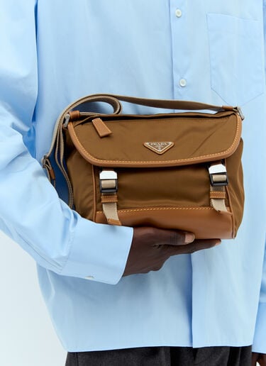 Re-Nylon &レザー クロスボディバッグ Prada Re-Nylon &レザー クロスボディバッグ ブラウン pra0158023