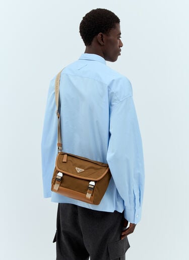 Re-Nylon &レザー クロスボディバッグ Prada Re-Nylon &レザー クロスボディバッグ ブラウン pra0158023