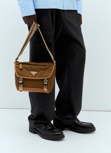 Re-Nylon &レザー クロスボディバッグ Prada Re-Nylon &レザー クロスボディバッグ ブラウン pra0158023