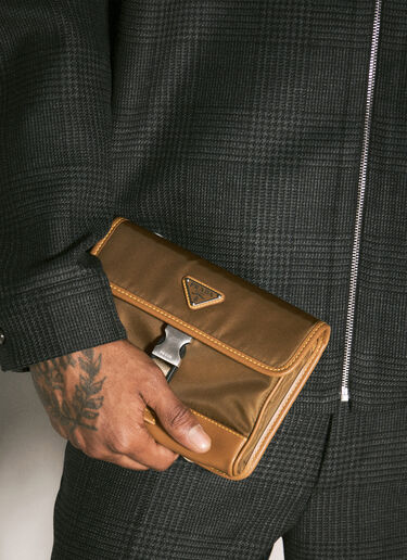 Re-Nylon And Leather Shoulder Bag Prada Re-Nylon And Leather Shoulder Bag Brown pra0158026