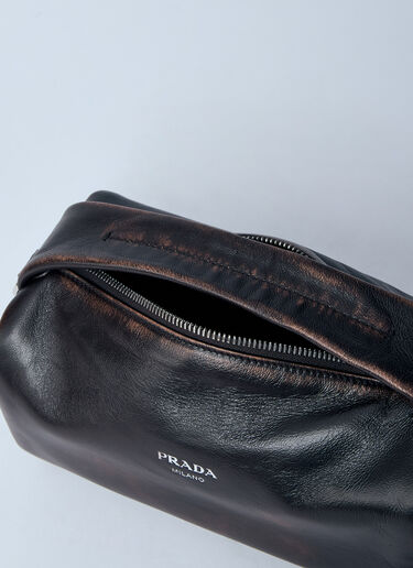 Prada Nappa Leather Shoulder Bag Dark Brown pra0160012